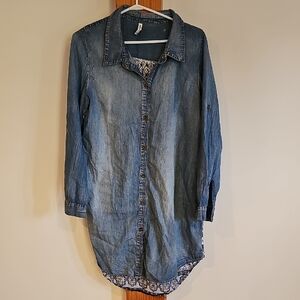 Leshop Denim Longline Blouse
